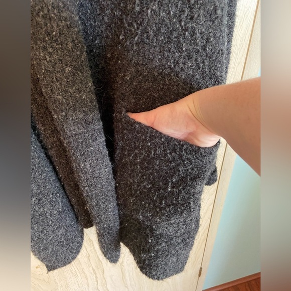 Temperance Boucle Charcoal Grey Black Open Front Oversized cardigan Small - Picture 2 of 9